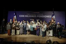 Enrique Marshall en ceremonia inicio pago beneficios Reforma Previsional